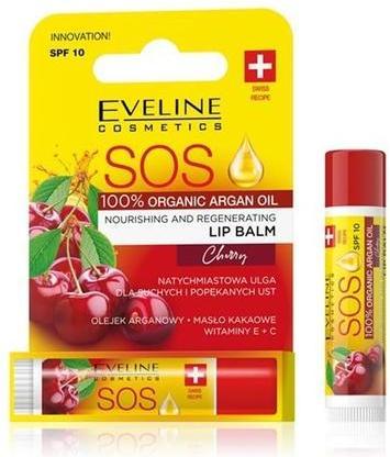 Produktbild Eveline SOS Arganöl Nährender und regenerierender Lippenbalsam SPF 10 Kirsche