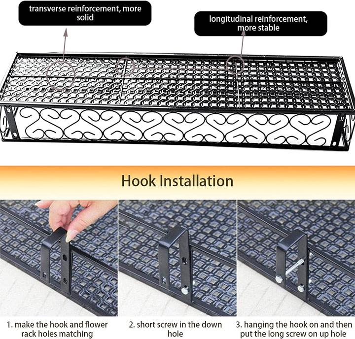 Produktbild Pealov Blumentopfhalter Balkon Metall 60x20x12cm