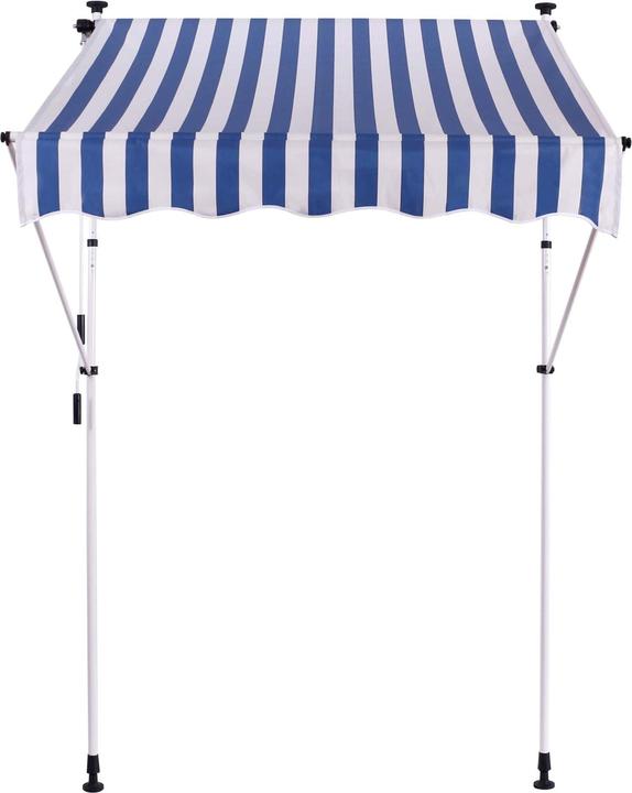 Produktbild CLP Klemmmarkise Westerly 150x120 cm, weiss/blau (1.50 m)