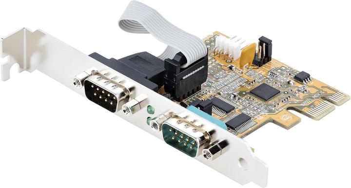 Produktbild StarTech com 2-Port PCI Express Serial Card, Dual Port PCIe to RS232 (DB9) Serial Card, 16C1050 UART (0.07 m, Industriekabel)