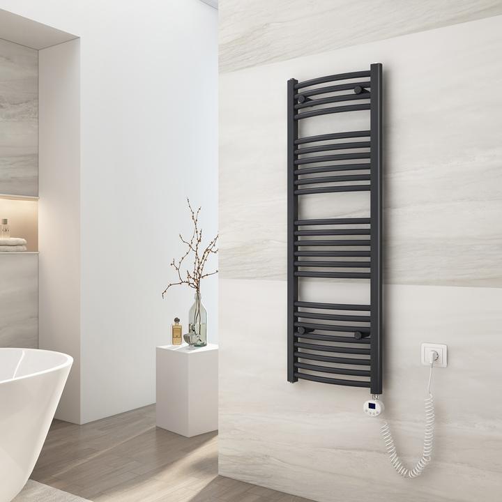 Actual product image Emke Electric Bathroom Radiator, Electric Bathroom heater, Anthracite 120x40cm 500W (500 W)