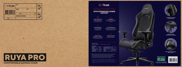 Productafbeelding Trust GXT 721 Ruya Pro, Universal-Gamingstuhl, 150 kg, 195 cm, Schwarz, Aluminium, Schwarz