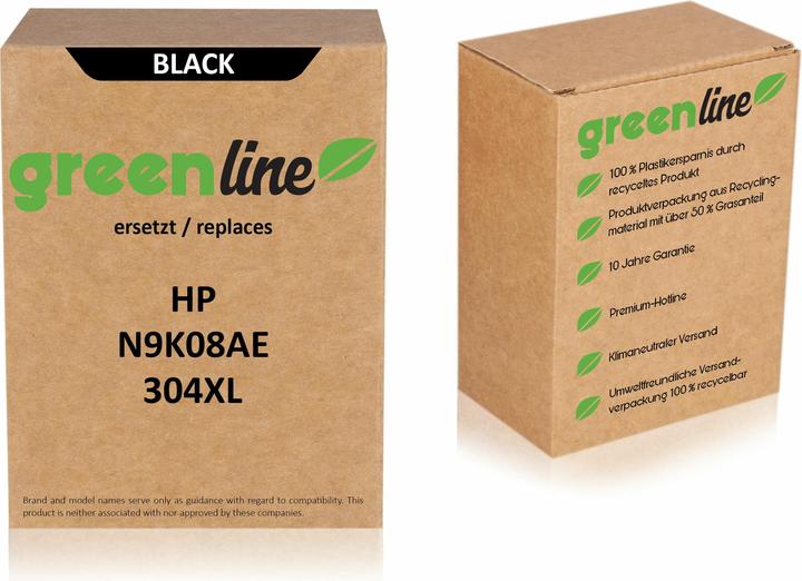 Image du produit Inkadoo Cartouches d'imprimante greenline remplace la cartouche de tête d'impression HP N9K08AE / 304XL (CF)