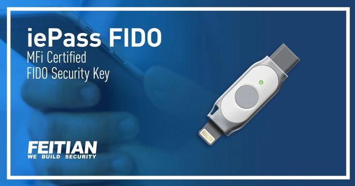 Actual product image Feitian iePass FIDO2 Security Key (K44)