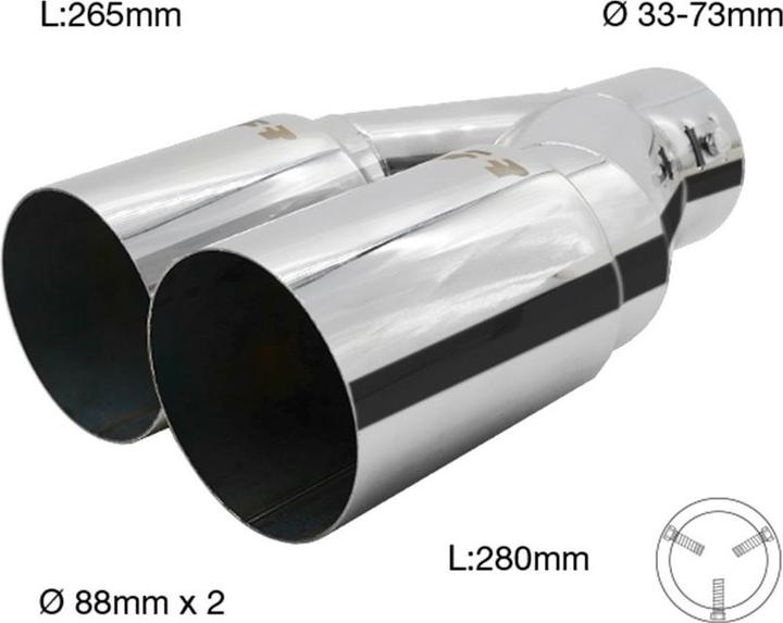 Simoni Racing Bordatura del tubo di scappamento 2x88mm rotonda