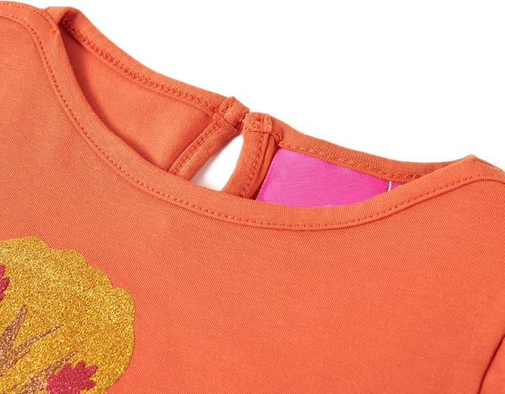 Immagine prodotto VidaXL Camicia da bambino a maniche lunghe arancione scuro 116,Materiale: 95 (116)