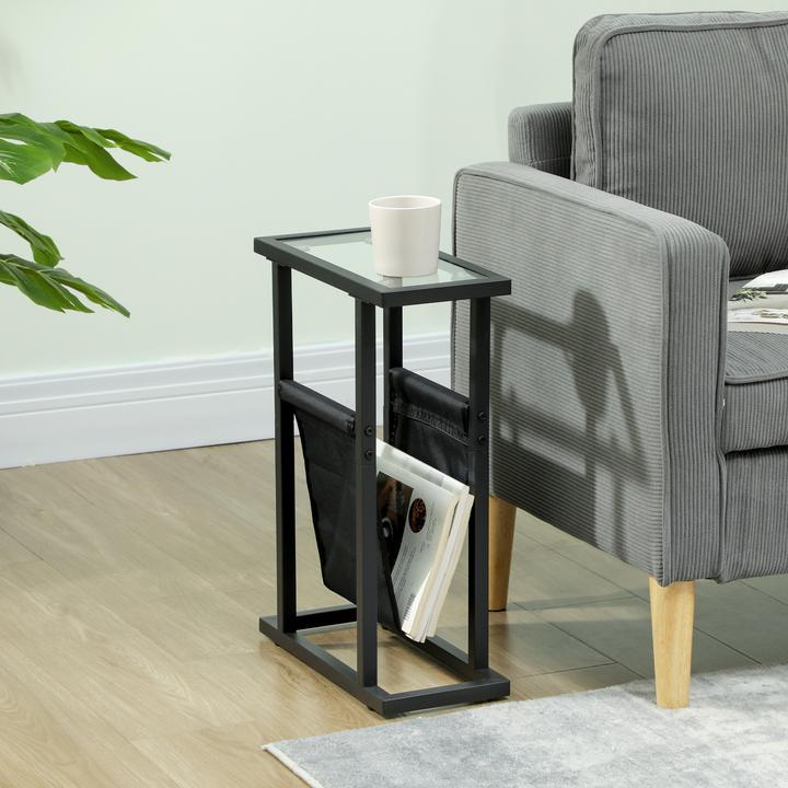 Produktbild Homcom Couchtisch Metall, Hartglas Schwarz
