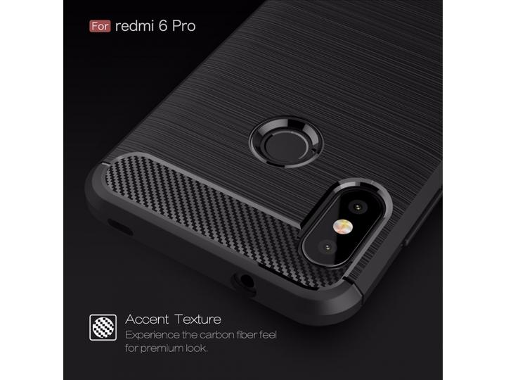 Produktbild Screenguard Xiaomi Redmi Note 6 Pro Hülle Carbon Brushed Soft TPU (Xiaomi Redmi Note 6 Pro)