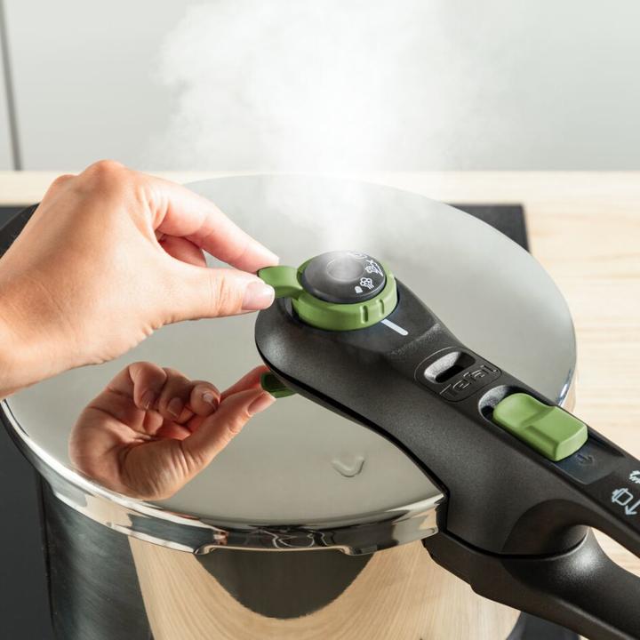 Immagine prodotto Tefal Pentola a pressione trendy da 4 l senza cestello moringa green (Cucina a vapore, Acciaio inossidabile)