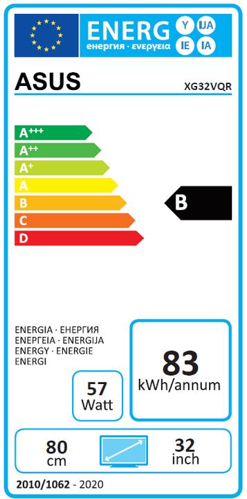 Energie-Label ASUS ROG Strix XG32VQR (2560 x 1440 Pixel, 32")