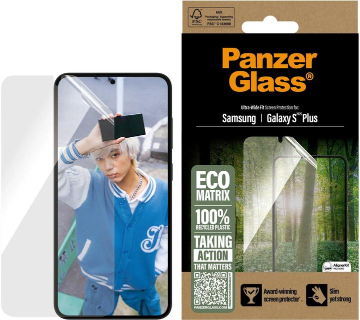 Productafbeelding PanzerGlass ® ECO MATRIX Displayschutz Samsung Galaxy S 2025 Plus | Ultra-Wide Fit (1 Stuk, Samsung Galaxy S25+, Samsung Galaxy S24+)