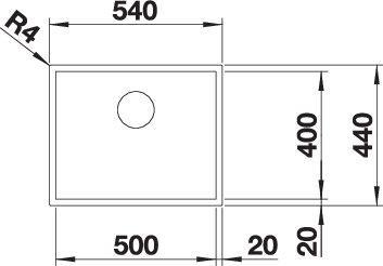 Actual product image Blanco Zerox 500-IF DarkSteel (Top-mounted sink, 54 cm, 44 cm)