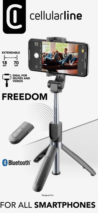 Produktbild Cellularline Selfie Stick FREEDOM mit integriertem Stativ für bluetoothfähige Geräte