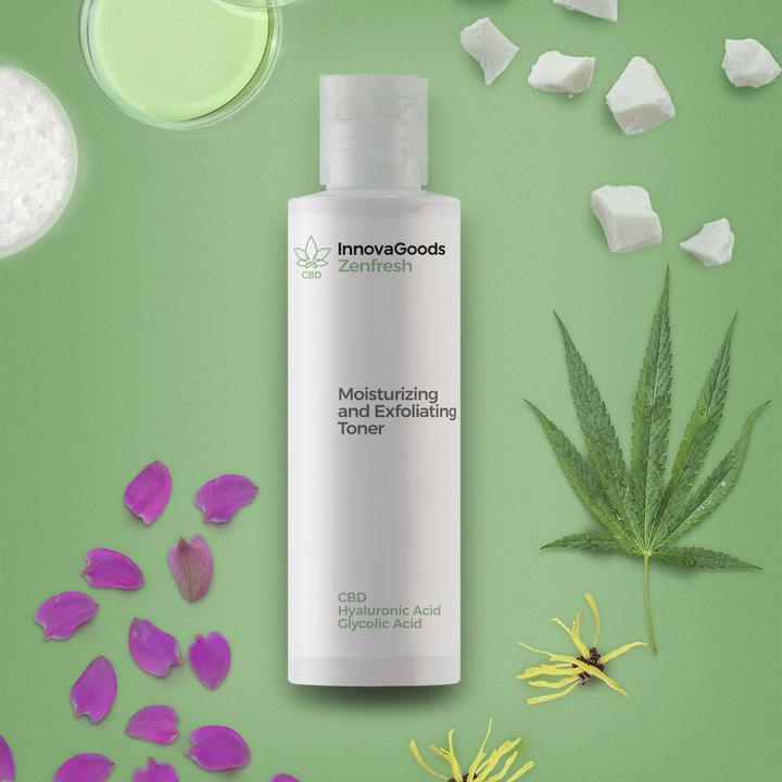 Image du produit InnovaGoods Lotion tonique hydratante et exfoliante CBD Zenfresh 150 ml (Exfoliant nettoyant, 150 ml)