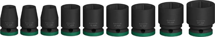 Actual product image Bosch Professional Zubehör PRO Impact socket set, 1/2", standard, 9 pcs. (19 mm, 24 mm, 22 mm, 10 mm, 21 mm, 27 mm, 17 mm, 11 mm, 13 mm)