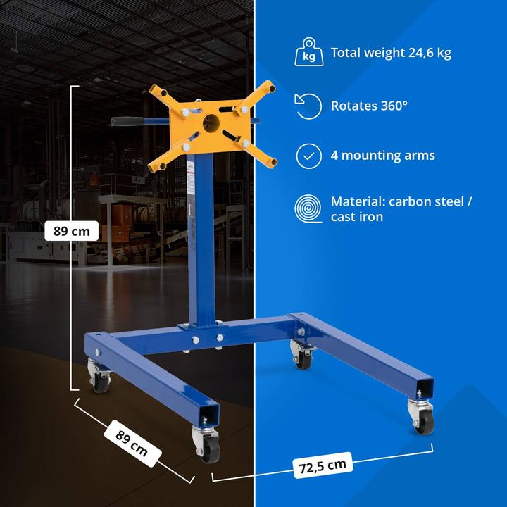 Produktbild MSW Motorständer bis 680 kg 4 Räder 360°-drehbar Motorträger Motorheber Motorhalter