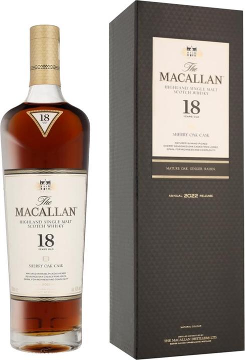 Macallan Sherry Oak 18 Years Old (Single Malt, Scotch Whisky, 1 x 70 cl)