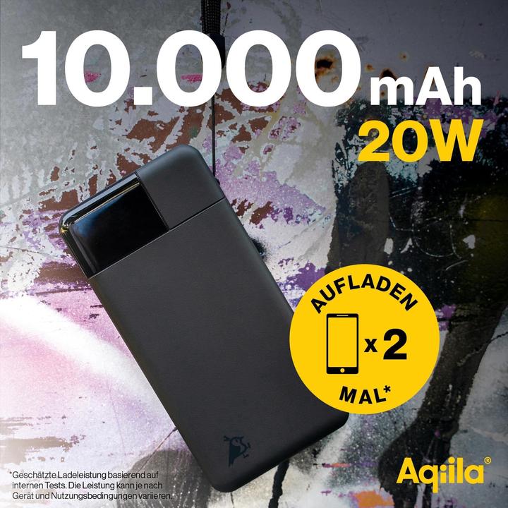 Actual product image Aqiila Powerbird B10B - Powerbank 10000 mAh, 20W - Black (10000 mAh, 20 W, 37 Wh)