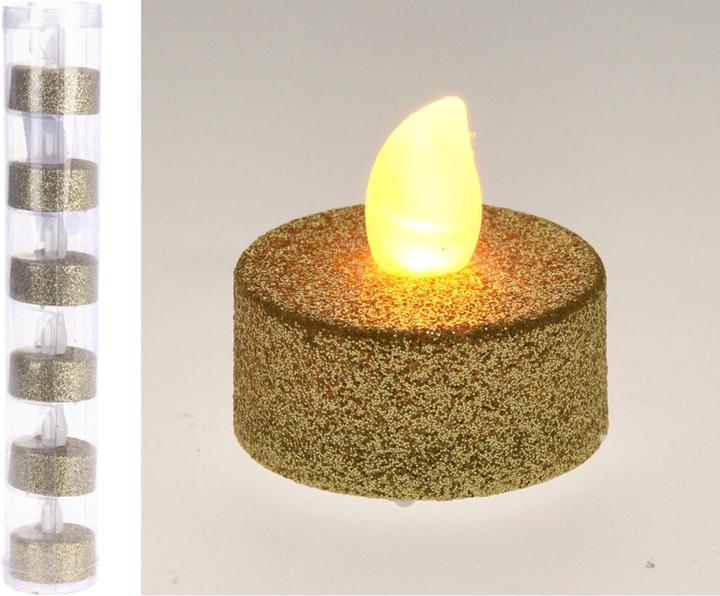 Actual product image Mondex LED tea lights 6 pieces, gold glitter, 3.8 x 4 cm (6 x)