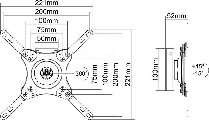 Image du produit Multibrackets VESA Wallmount 360 (Mur, 32", 15 kg)