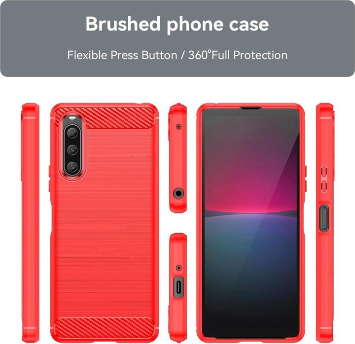 Actual product image König Design Case Mobile Protection for Sony Xperia 10 V Case Cover Cases Bumper Carbon Shell (Sony Xperia 10 V)