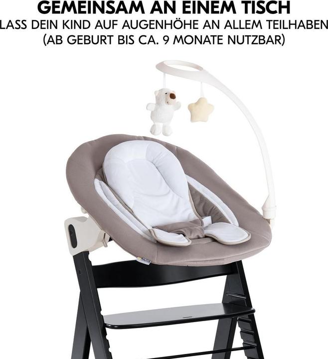 Produktbild Hauck Hochstühle Alpha Plus Black 4-tlg. Newborn Set Deluxe (Hochstuhl)