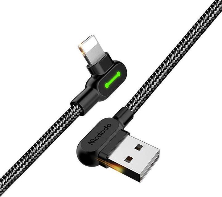 Image du produit Mcdodo Câble USB vers Lightning, CA-4673, angle, 1.8m (noir) (1.80 m)