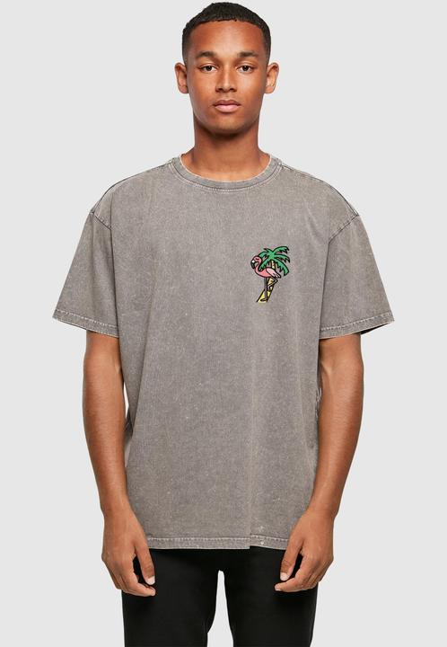 Actual product image Mister Tee Flamingo Acid Washed Heavy Oversize Tee (M)