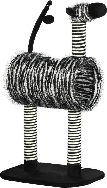 Actual product image PawHut Scratching post with cat tunnel (93 cm, Black, White)