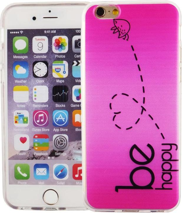 Actual product image König Design Mobile Case for Apple iPhone 6 / 6s Be Happy Pink Case Cover Motif Slim TPU (Apple iPhone 6)