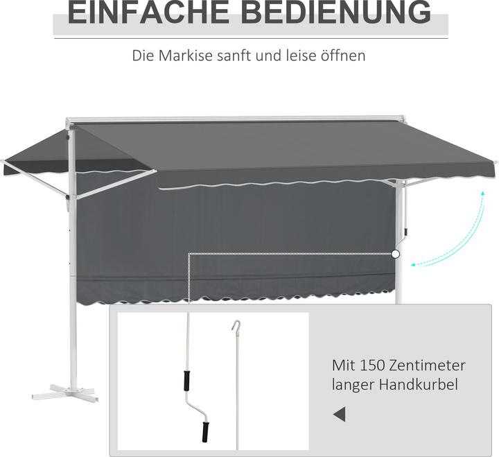 Produktbild Outsunny Standmarkise mit Faltarm (2.94 m)