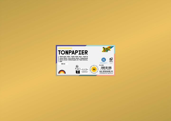Actual product image Folia Clay paper, DIN A3, 130 g/sqm, gold glossy (130 g/m²)