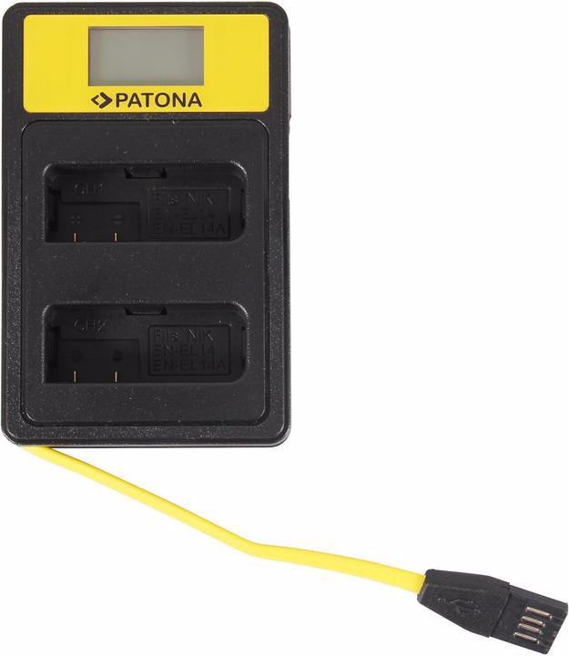 Produktbild Patona Ladegerät Smart Dual LCD USB Nikon Akku EN-EL14 (Kamera Akku Ladegerät)