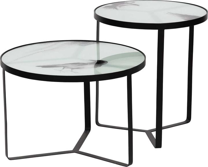 Produktbild BePureHome Beistelltisch Fly Metall Glas Schwarz (Ø 45 x 50 cm)
