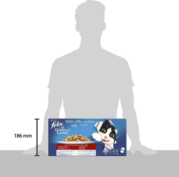 Immagine prodotto Felix Cibo umido AGAIL selezione di carne, 44x100g (Adulto, Senior, 44 pz., 4400 g)