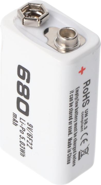 Actual product image AccuCell Akku 9V-Block, 6LR61, 6F22 (1 pcs., 9V Block, 650 mAh)