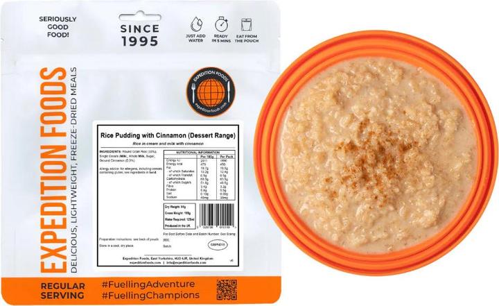 Produktbild Expedition Foods Rice Pudding with Cinnamon (450 kcal) (Vegetarian & Gluten Free) (109 g)