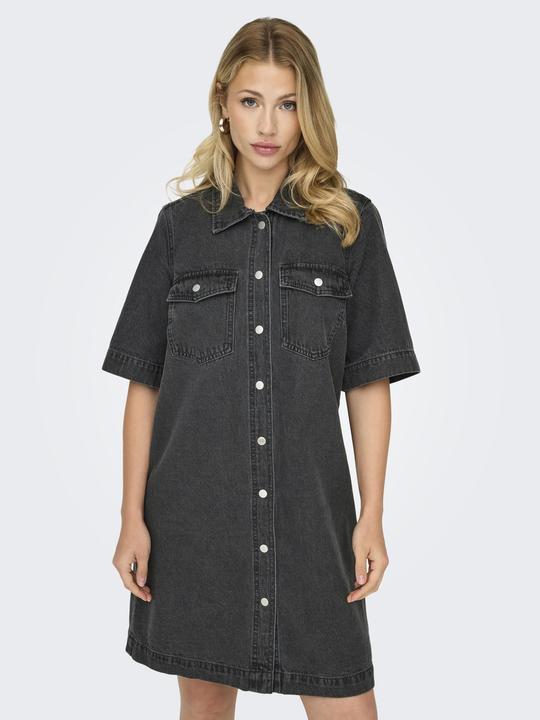 Image du produit Only Coupe normale Col chemise Robe courte Robe en jean (S)