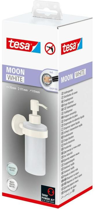 Produktbild tesa MOON WHITE Seifenspender inkl. Klebelösung ohne Bohren