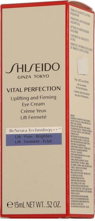 Actual product image Shiseido Vital Perfection - Uplifting and Firming Eye Cream (Crème, 15 ml, Day + Night)