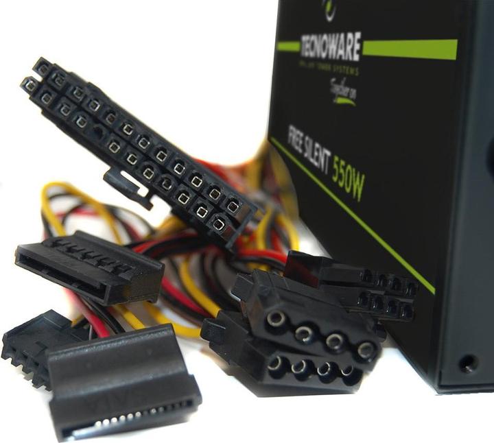 Produktbild Tecnoware ALIMENTATORE 550W 12CM FREE SILENT 2*SATA 2*MOLEX TOGHETER ON (550 W)