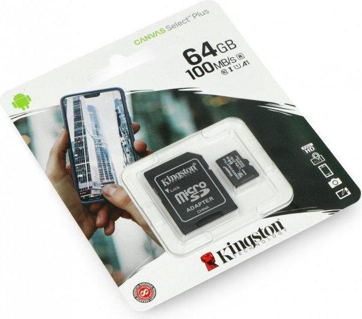 Image du produit Kingston Canvas Select Plus (64 Go, microSDXC, U1, UHS-I)