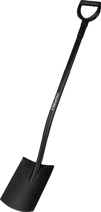 Actual product image Freund Victoria Garden spade flat shape steel handle Ergoline black
