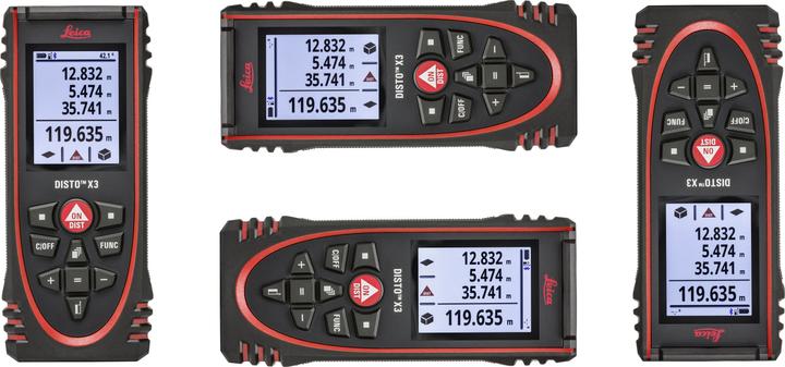 Produktbild Leica Geosystems DISTO X3, Laser distance meter, ft, in, m, Black, Digital, IP65, Android, iOS (150 m, 635 nm)