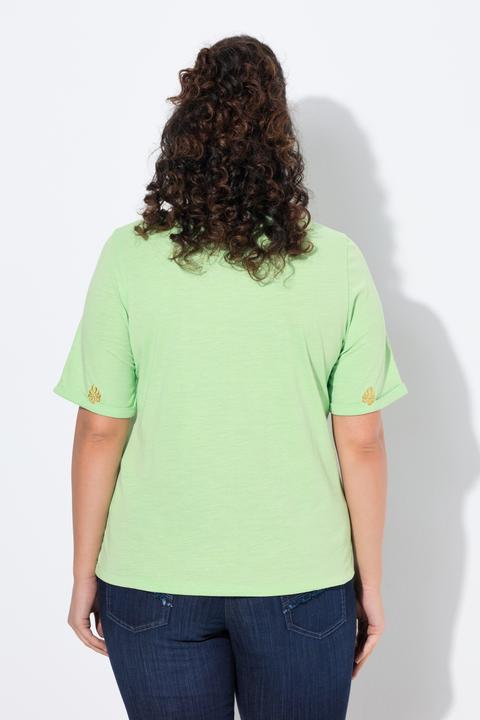 Produktbild Ulla Popken T-Shirt, Tunnelzug, Palmen, Herzausschnitt, Halbarm (60)