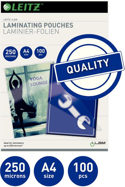 Actual product image Leitz Laminating pouch (A4, 100 Piece, 250 µm)