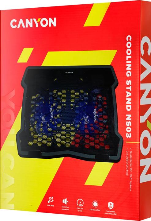Produktbild Canyon Notebook-Kühler bis 15.6" 2 Lüfter LED Backlight schw retail