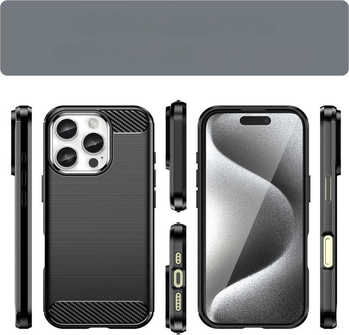 Actual product image Cover-Discount iPhone 16 Pro - Metal Carbon Look Case (Apple iPhone 16 Pro)