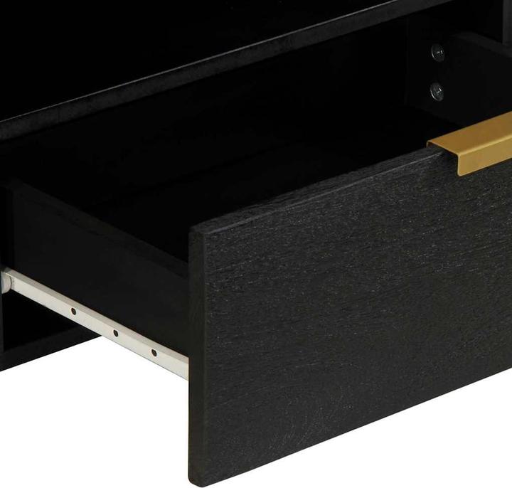 Produktbild VidaXL TV Schrank Lowboard Fernsehschrank Fernsehtisch Schwarz Holzwerkstoff (80 x 33 x 46 cm)