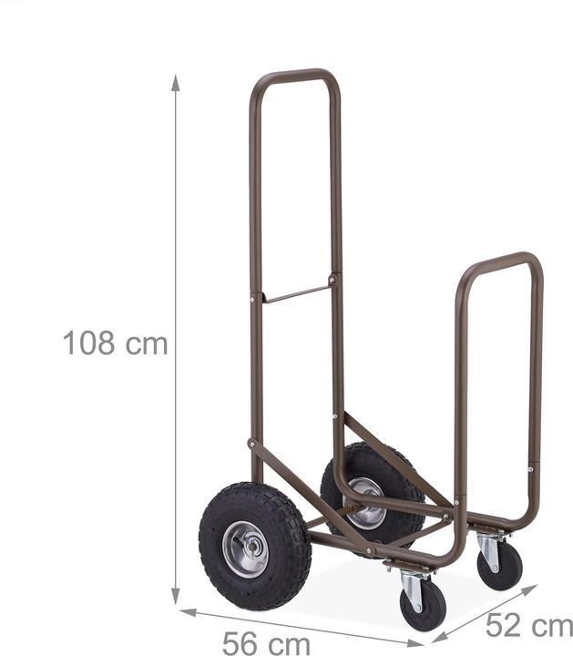 Actual product image Relaxdays Firewood trolley (52 x 56 x 108 cm)